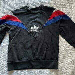 Adidas Black Sweater with Red and Blue Accents